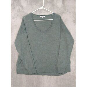 Madewell Sweater Womens XL Green Merino Wool Blend Long Sleeve Pullover